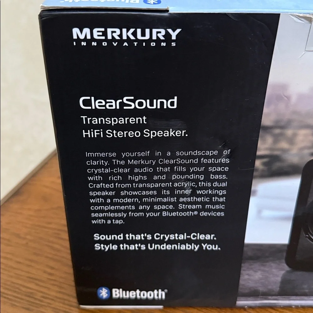 Merkury HiFi Stereo Speaker. ClearSound Transparent. Super Bass. Bluetooth. - Picture 5 of 10
